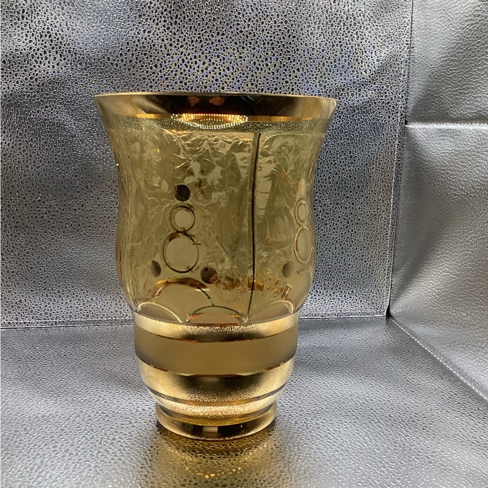 Elegant Amber Bohemian Vase